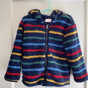 100 US 4 Hanna Andersson striped hooded soft marshmallow zip up hoodie